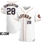 Men's Houston Astros Jon Singleton Authentic White Home Jersey