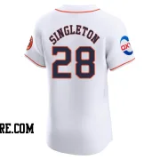 Men's Houston Astros Jon Singleton Elite White Home Patch Jersey