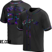 Men's Houston Astros Jon Singleton Replica Black Holographic Alternate Jersey