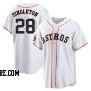 Men's Houston Astros Jon Singleton Replica White 2022 World Series Champions Home Jersey