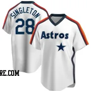 Men's Houston Astros Jon Singleton Replica White Home Cooperstown Collection Team Jersey