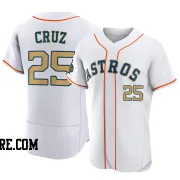 Men's Houston Astros Jose Cruz Jr. Authentic Gold White 2023 Collection Jersey