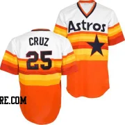 Men's Houston Astros Jose Cruz Jr. Authentic White/Orange Throwback Jersey