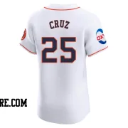 Men's Houston Astros Jose Cruz Jr. Elite White Home Patch Jersey