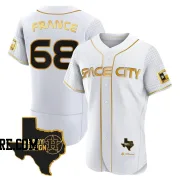 Men's Houston Astros J.P. France Authentic White/Gold 2023 Space City Ready 2 Reign Flex Base Jersey