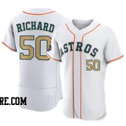 Men's Houston Astros J.R. Richard Authentic Gold White 2023 Collection Jersey