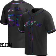 Men's Houston Astros J.R. Richard Replica Black Holographic Alternate Jersey