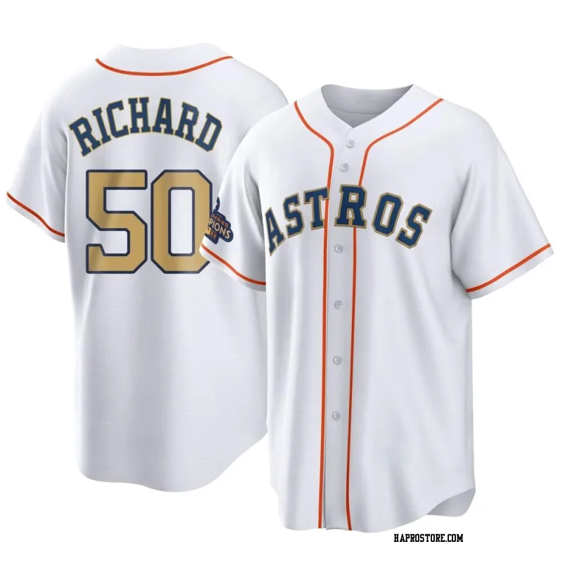 Men's Houston Astros J.R. Richard Replica Gold White 2023 Collection Jersey