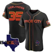 Men's Houston Astros Justin Verlander Authentic Black 2023 Space City Ready 2 Reign Flex Base Jersey