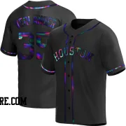 Men's Houston Astros Justin Verlander Replica Black Holographic Alternate Jersey