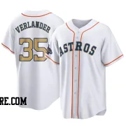 Men's Houston Astros Justin Verlander Replica Gold White 2023 Collection Jersey