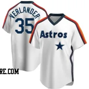 Men's Houston Astros Justin Verlander Replica White Home Cooperstown Collection Team Jersey