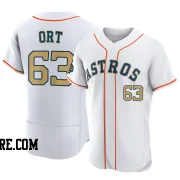 Men's Houston Astros Kaleb Ort Authentic Gold White 2023 Collection Jersey