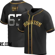 Men's Houston Astros Kaleb Ort Replica Black Golden Alternate Jersey