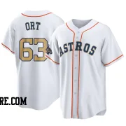 Men's Houston Astros Kaleb Ort Replica Gold White 2023 Collection Jersey