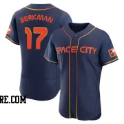 Men's Houston Astros Lance Berkman Authentic Navy 2022 City Connect Jersey