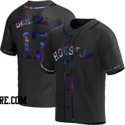 Men's Houston Astros Lance Berkman Replica Black Holographic Alternate Jersey