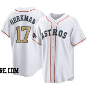 Men's Houston Astros Lance Berkman Replica Gold White 2023 Collection Jersey