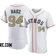 Men's Houston Astros Luis Baez Authentic Gold White 2023 Collection Jersey