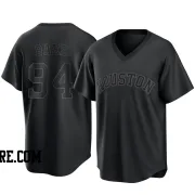 Men's Houston Astros Luis Baez Replica Black Pitch Fashion Jersey