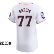 Men's Houston Astros Luis Garcia Elite White Home Patch Jersey