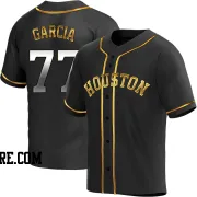 Men's Houston Astros Luis Garcia Replica Black Golden Alternate Jersey