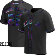 Men's Houston Astros Luis Gonzalez Replica Black Holographic Alternate Jersey