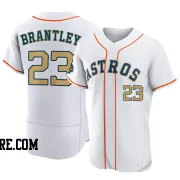 Men's Houston Astros Michael Brantley Authentic Gold White 2023 Collection Jersey