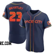 Men's Houston Astros Michael Brantley Authentic Navy 2022 City Connect Jersey