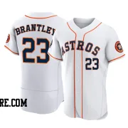 Men's Houston Astros Michael Brantley Authentic White 2022 World Series Home Jersey