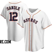 Men's Houston Astros Michael Sandle Replica White Home Jersey