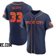 Men's Houston Astros Mike Scott Authentic Navy 2022 City Connect Jersey