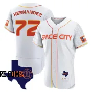 Men's Houston Astros Nick Hernandez Authentic White 2023 Space City Ready 2 Reign Flex Base Jersey