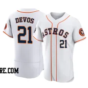 Men's Houston Astros Nolan Devos Authentic White 2022 World Series Home Jersey