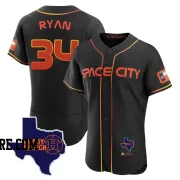 Men's Houston Astros Nolan Ryan Authentic Black 2023 Space City Ready 2 Reign Flex Base Jersey