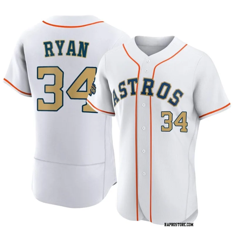 Men's Houston Astros Nolan Ryan Authentic Gold White 2023 Collection Jersey