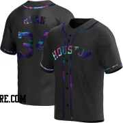 Men's Houston Astros Nolan Ryan Replica Black Holographic Alternate Jersey