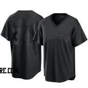 Men's Houston Astros Nolan Ryan Replica Black Pitch Fashion Jersey