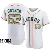 Men's Houston Astros Oliver Ortega Authentic Gold White 2023 Collection Jersey