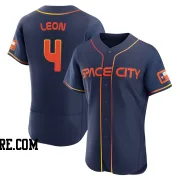 Men's Houston Astros Pedro Leon Authentic Navy 2022 City Connect Jersey