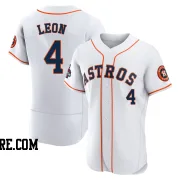 Men's Houston Astros Pedro Leon Authentic White 2022 World Series Champions Home Jersey