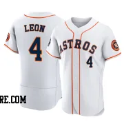 Men's Houston Astros Pedro Leon Authentic White 2022 World Series Home Jersey