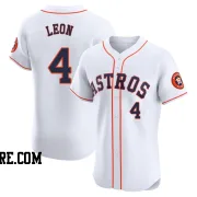 Men's Houston Astros Pedro Leon Elite White Home Jersey