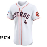 Men's Houston Astros Pedro Leon Elite White Home Patch Jersey