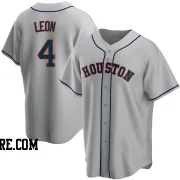 Men's Houston Astros Pedro Leon Replica Gray Road Jersey