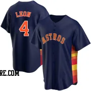 Men's Houston Astros Pedro Leon Replica Navy Alternate Jersey