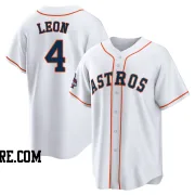 Men's Houston Astros Pedro Leon Replica White 2022 World Series Champions Home Jersey