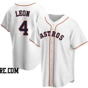 Men's Houston Astros Pedro Leon Replica White Home Jersey