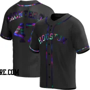 Men's Houston Astros Rafael Montero Replica Black Holographic Alternate Jersey