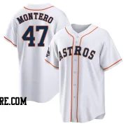 Men's Houston Astros Rafael Montero Replica White 2022 World Series Champions Home Jersey